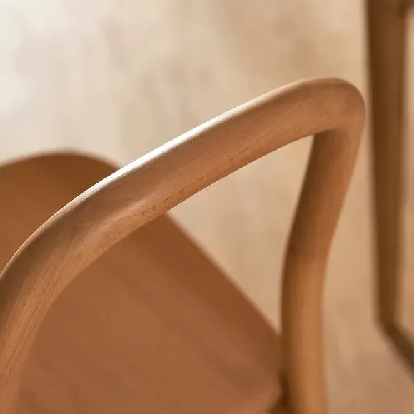High Back Dining Chair - Dark Stained, Beech Wood