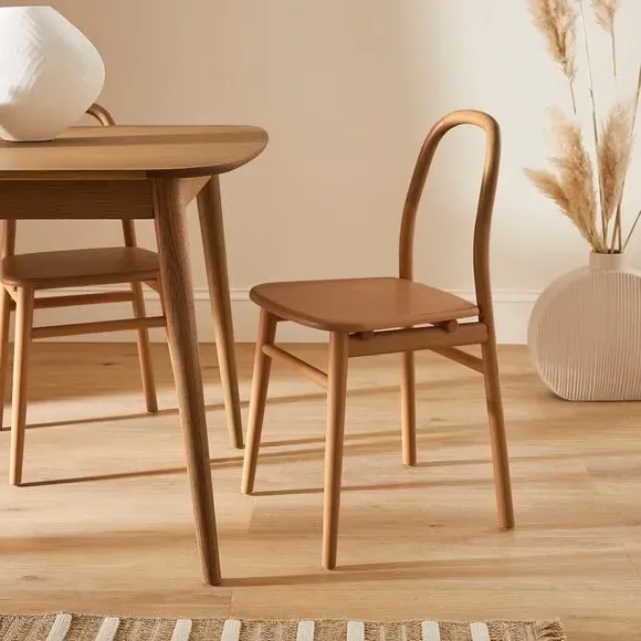 High Back Dining Chair - Dark Stained, Beech Wood image