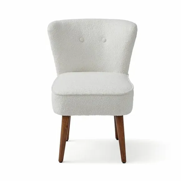 High Back Dining Chair - Ivory, Boucle