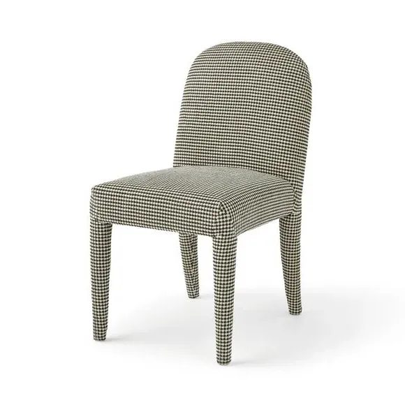 High Back Dining Chair - Khaki, Chenille