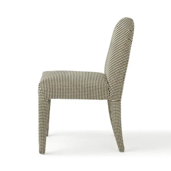 High Back Dining Chair - Khaki, Chenille