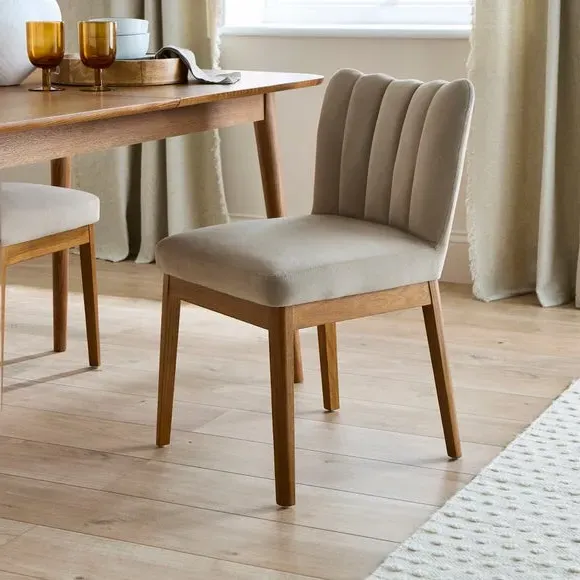 High Back Dining Chair - Mink, Velvet