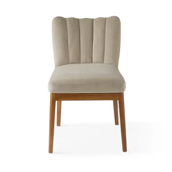 High Back Dining Chair - Mink, Velvet
