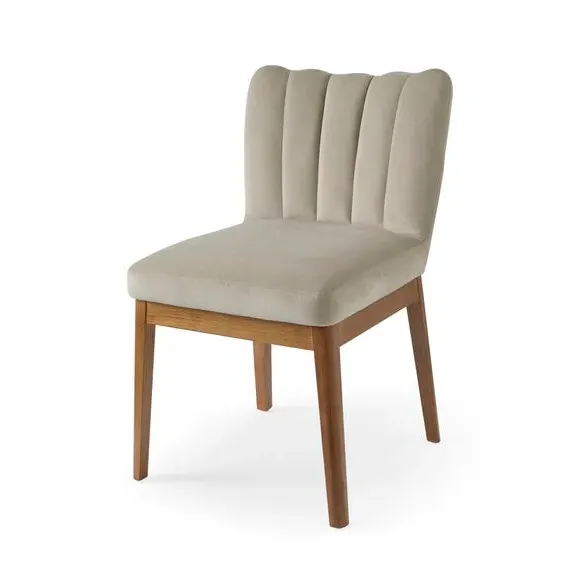 High Back Dining Chair - Mink, Velvet