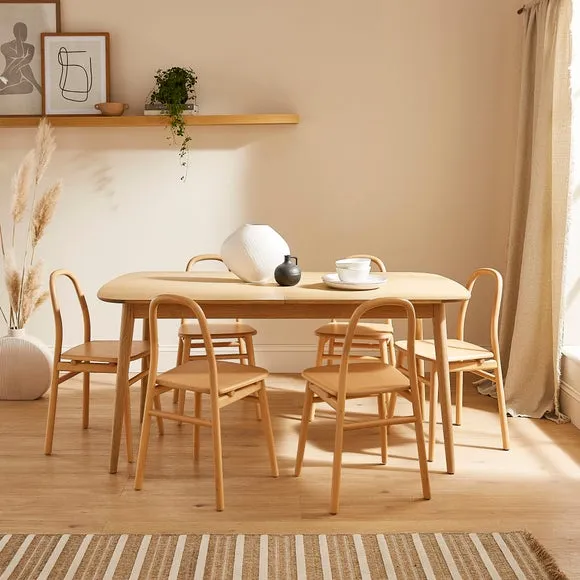 High Back Dining Chair - Modern Stained, Beech Wood