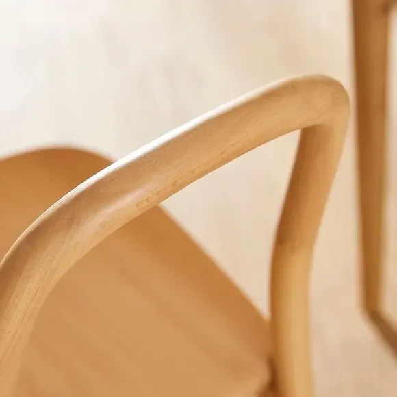 High Back Dining Chair - Modern Stained, Beech Wood