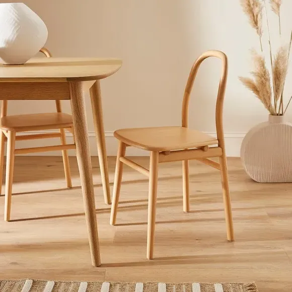 High Back Dining Chair - Modern Stained, Beech Wood