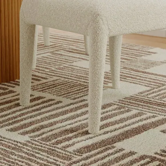 High Back Dining Chair - Mushroom, Boucle