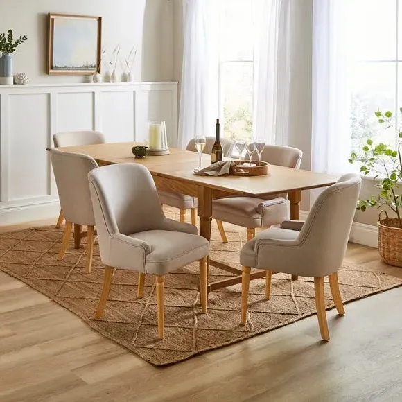 High Back Dining Chair - Natural, Fabric