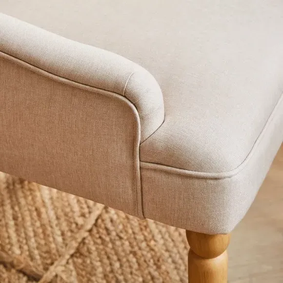 High Back Dining Chair - Natural, Fabric