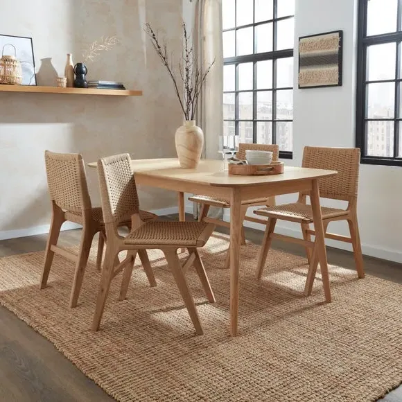 High Back Dining Chair - Oak, Solid Wood