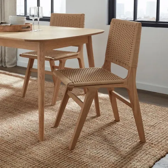 High Back Dining Chair - Oak, Solid Wood image