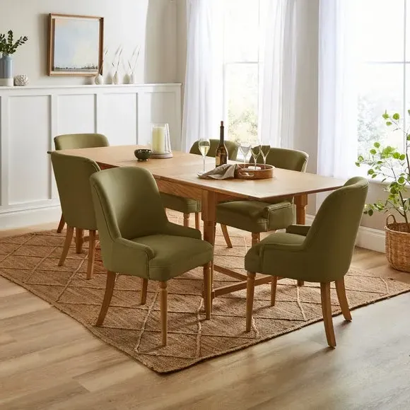 High Back Dining Chair - Olive, Fabric