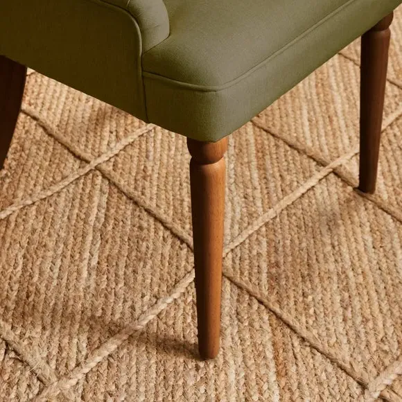 High Back Dining Chair - Olive, Fabric