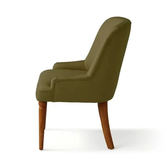 High Back Dining Chair - Olive, Fabric