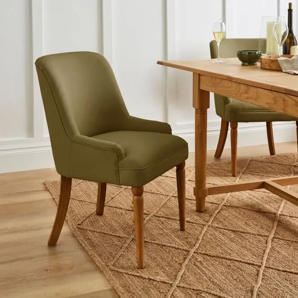 High Back Dining Chair - Olive, Fabric