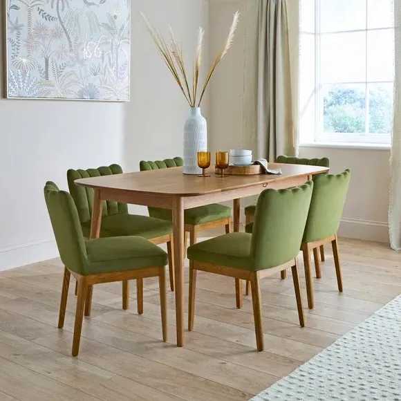High Back Dining Chair - Olive, Velvet