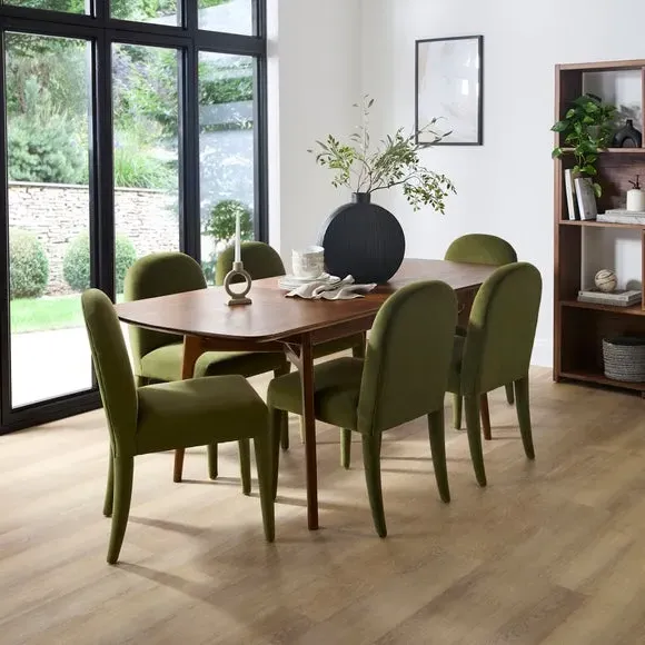 High Back Dining Chair - Olive, Velvet