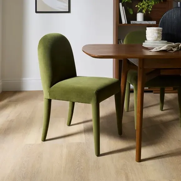 High Back Dining Chair - Olive, Velvet