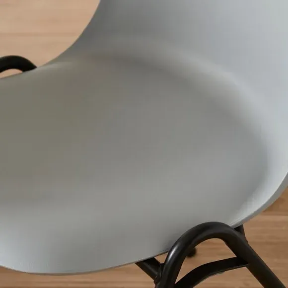 High-Back Dining Chair Stackable - Grey