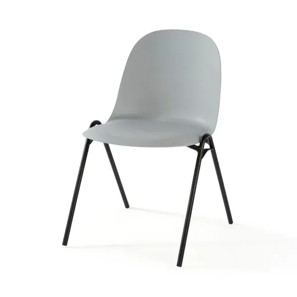 High-Back Dining Chair Stackable - Grey