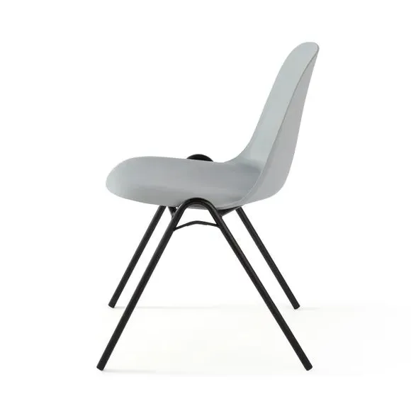 High-Back Dining Chair Stackable - Grey