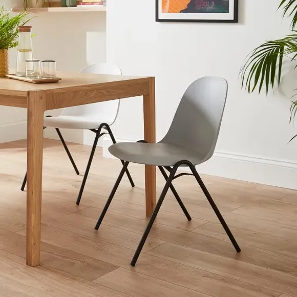 High-Back Dining Chair Stackable - Grey image