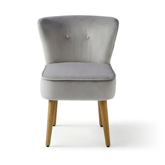 High Back Dining Chair - Steeple Grey, Velvet
