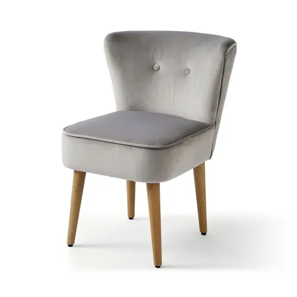 High Back Dining Chair - Steeple Grey, Velvet