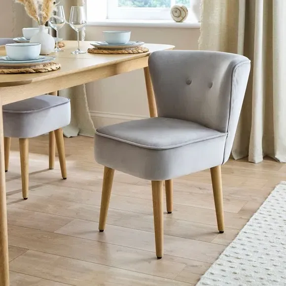 High Back Dining Chair - Steeple Grey, Velvet image