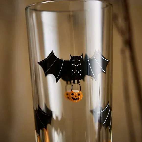 Highball Glass with Bat Design - Clear