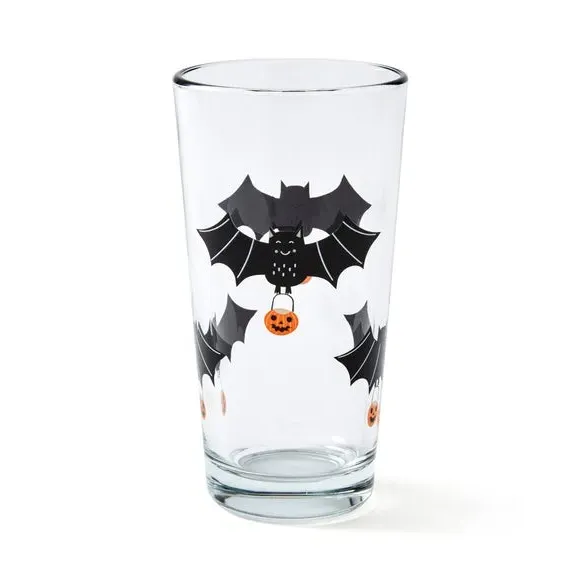 Highball Glass with Bat Design - Clear
