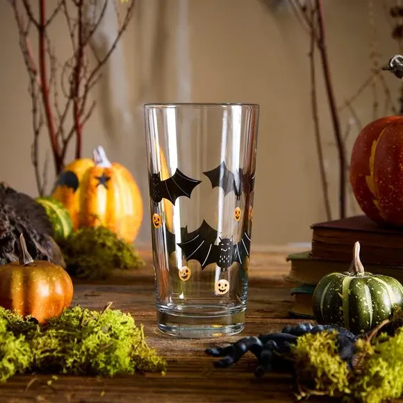 Highball Glass with Bat Design - Clear image