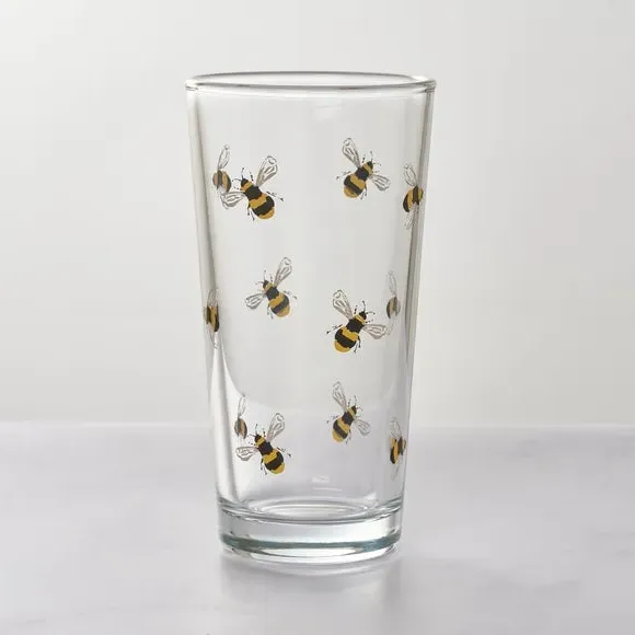 Highball Glass with Bee Design - Clear image