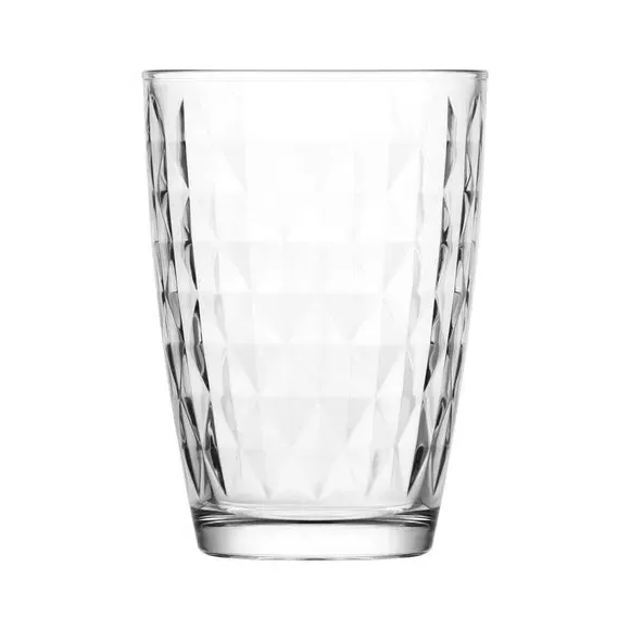 Highball Glass with Faceted Design - Clear image