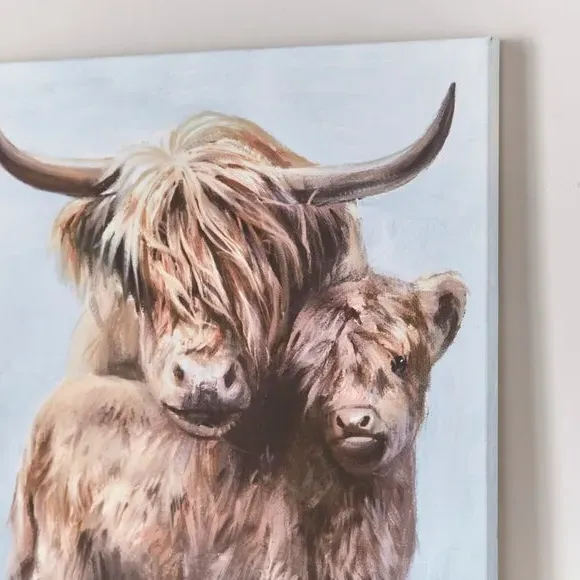 Highland Cow Canvas Print - Multicolor