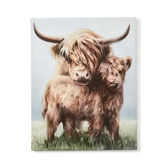 Highland Cow Canvas Print - Multicolor