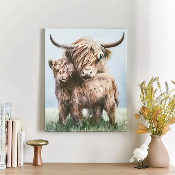 Highland Cow Canvas Print - Multicolor image