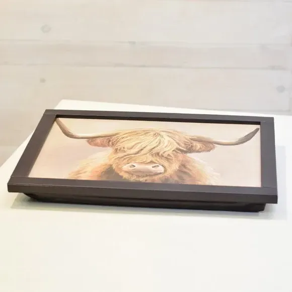 Highland Cow Lap Tray - Brown, Recycled Material