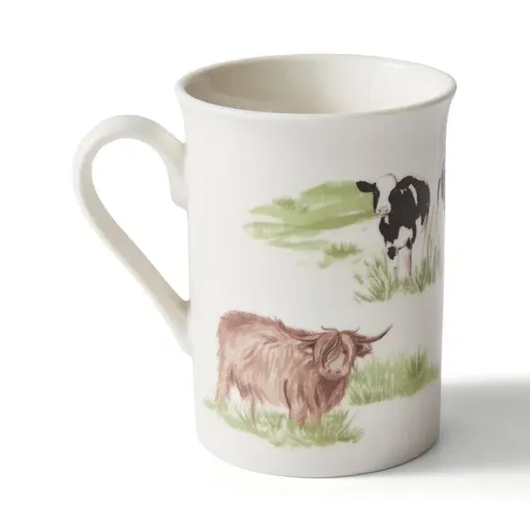 Highland Cow Mug - Multicolor, Bone China