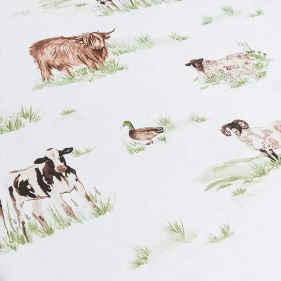 Highland Cow Tablecloth - Natural, Cotton