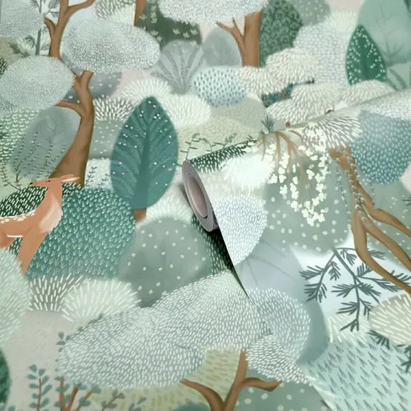 Hillside Wallpaper - Lilypad, Matt Ink