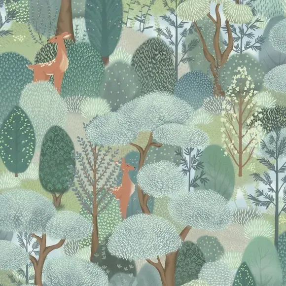 Hillside Wallpaper - Lilypad, Matt Ink