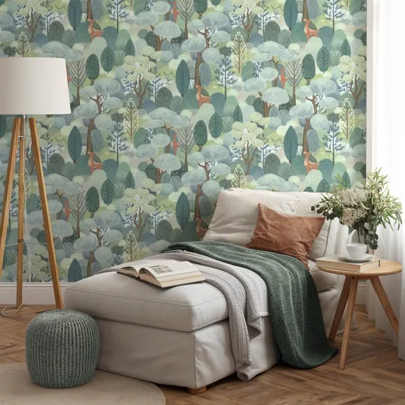 Hillside Wallpaper - Lilypad, Matt Ink image