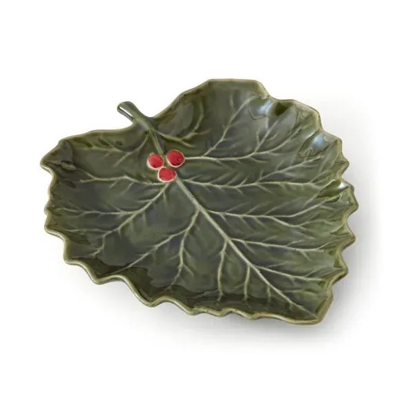 Holly Stoneware Plate - Green, Ceramic