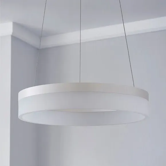 Hoop Semi Flush Ceiling Light - White, LED