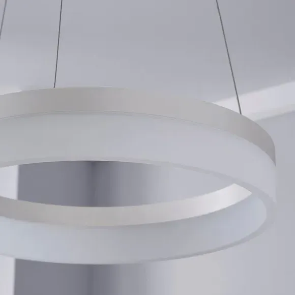 Hoop Semi Flush Ceiling Light - White, LED