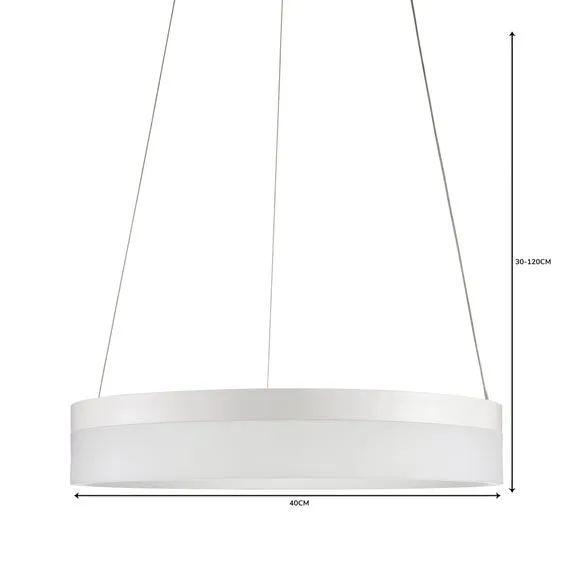 Hoop Semi Flush Ceiling Light - White, LED