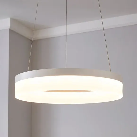 Hoop Semi Flush Ceiling Light - White, LED image