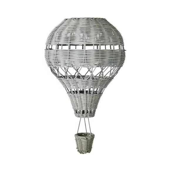 Hot Air Balloon Pendant Shade - Grey, Rattan